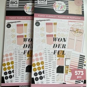 The Happy Planner set of 2 Fancy Florals sticker books NEW